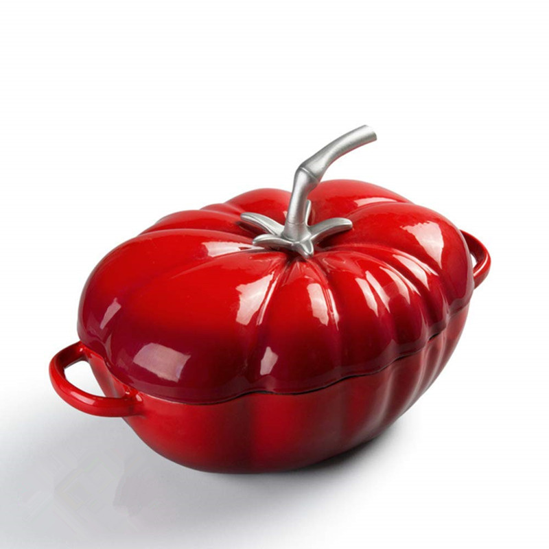Cast Iron Corn - 25cm Tomaten emaillierter holländischer Gusseisen ofen