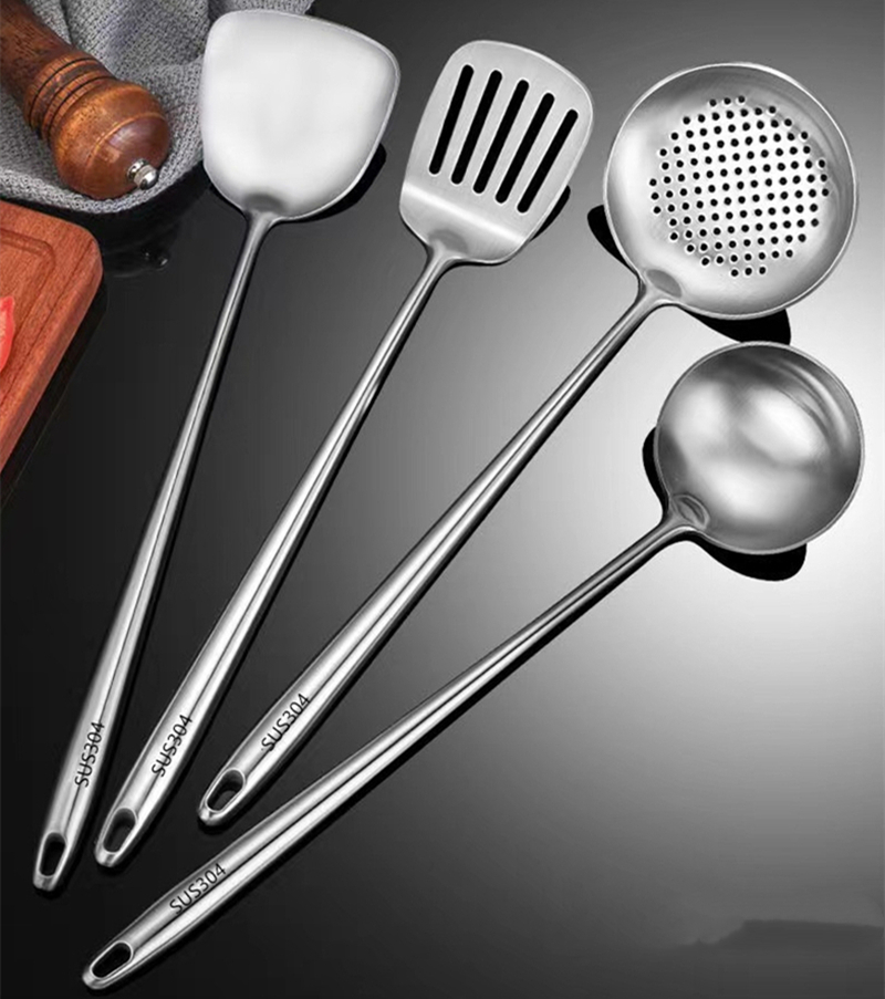 Okonomiyaki Spatula - Verstärktes Anti-Verbrühungs-Spatelset aus 304 Edelstahl, Kochspatel,