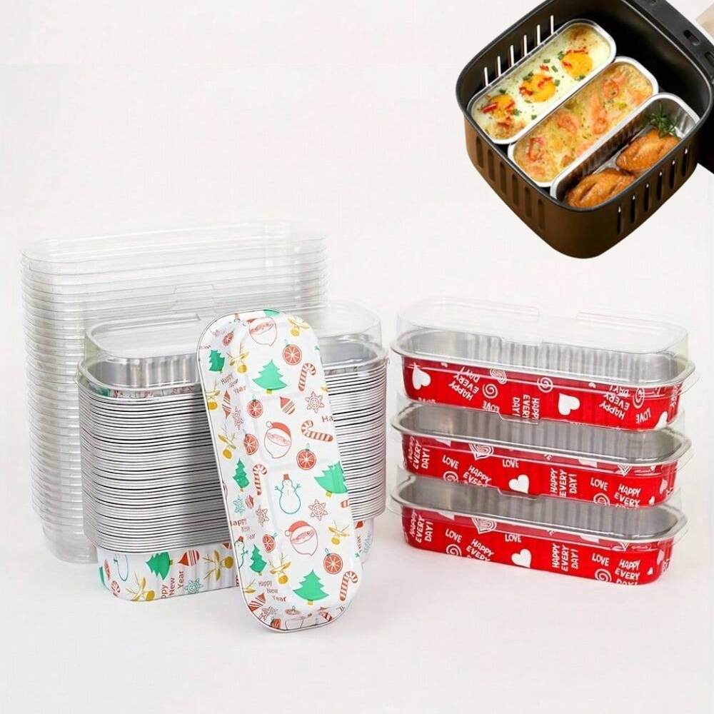 Egg Waffle Pan - Rechteckige Einweg-Backform, Muffin-Glas, Brownie-Gericht, Brot-Muffin-Behälter zum