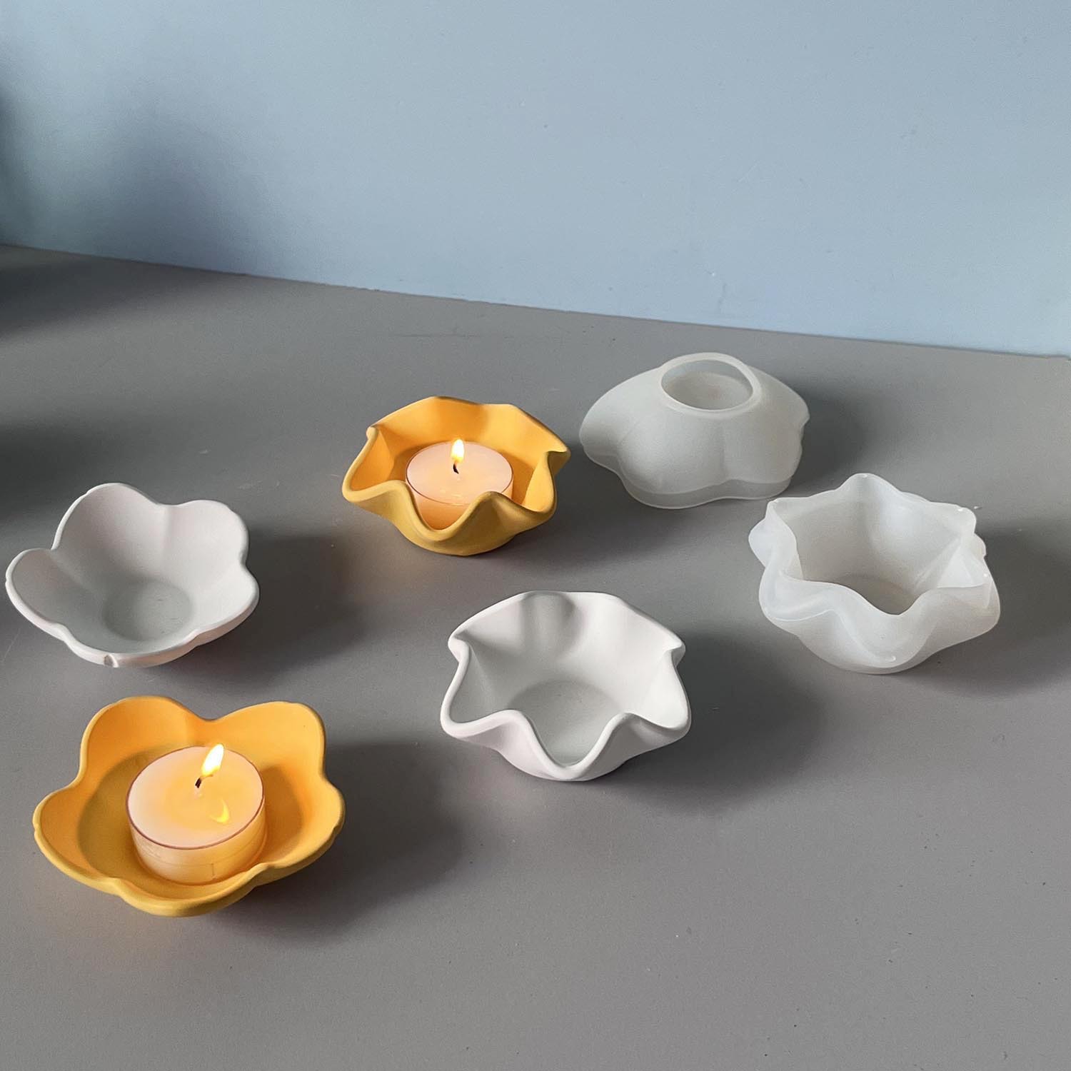 Potsticker Mold - Kreative Kerzenhalter-Silikonform mit Gebogener Kante, DIY