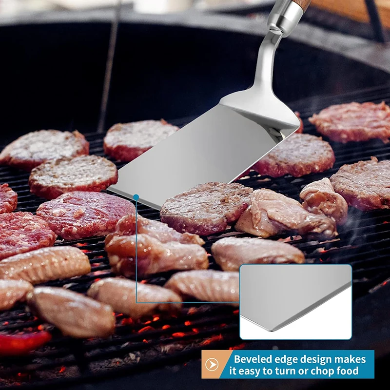 Edelstahlspatel mit Holzgriff, – Okonomiyaki Spatula Bewertung und Preis