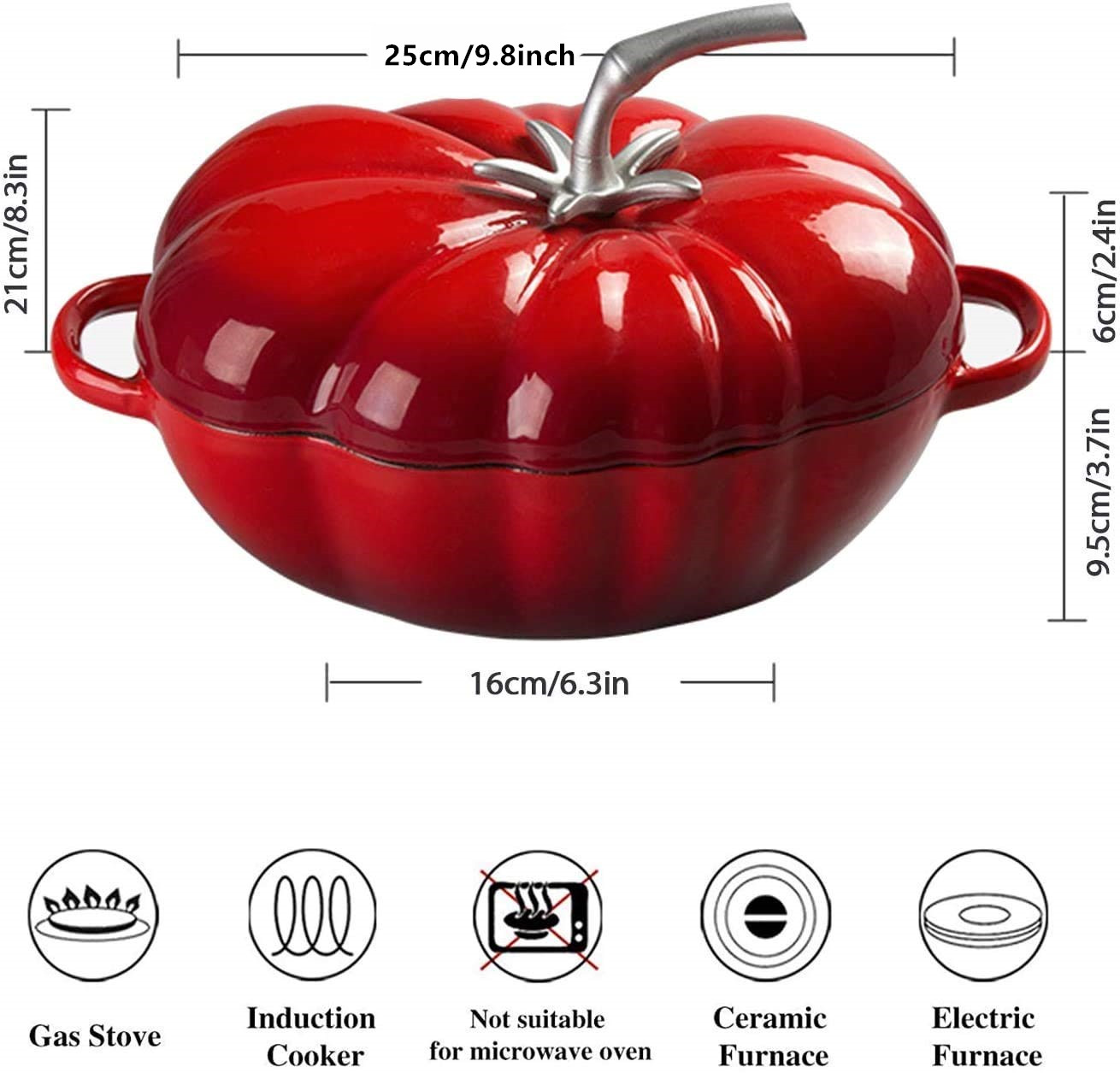 25cm Tomaten emaillierter holl – Cast Iron Corn Bewertung und Preis